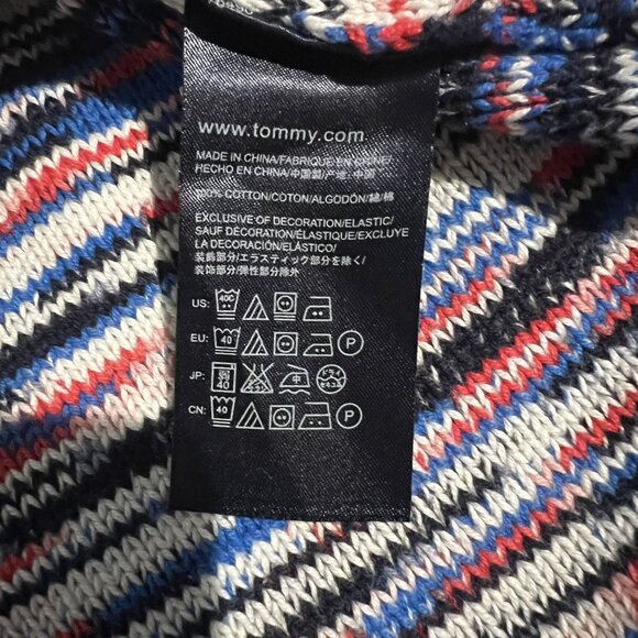Tommy Hilfiger Womens Multicolor Striped Knit Sweater V-Neck Red White blue Smal - Picture 5 of 10